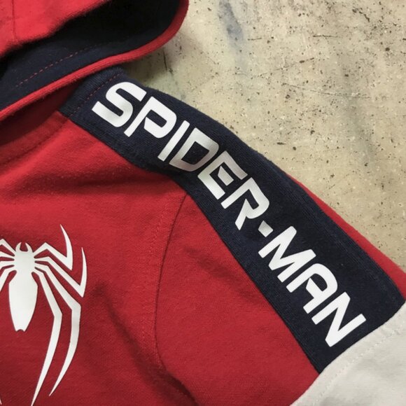 Spiderman Hoodie Marvel Comics Blue/Red Long Sleeve Sweater Size 4T Kids Youth - Picture 5 of 9